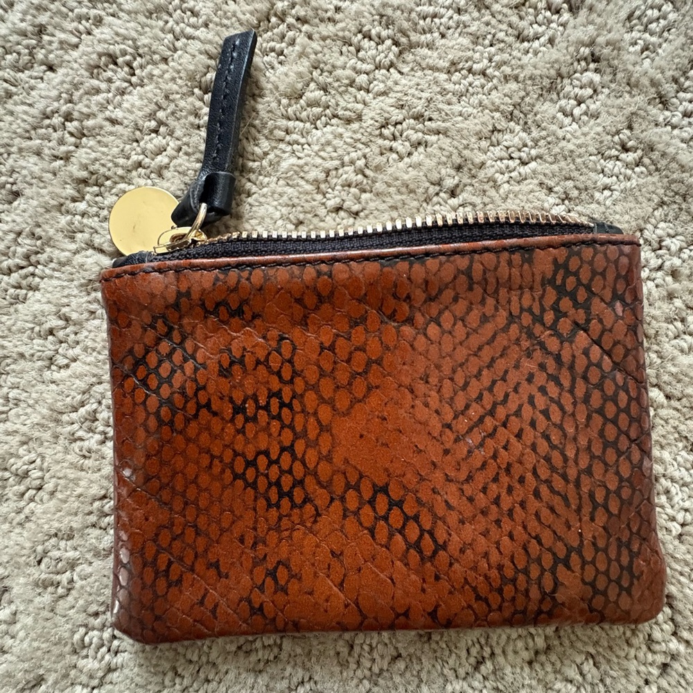 Clare V Brown Textured Coin Pouch
